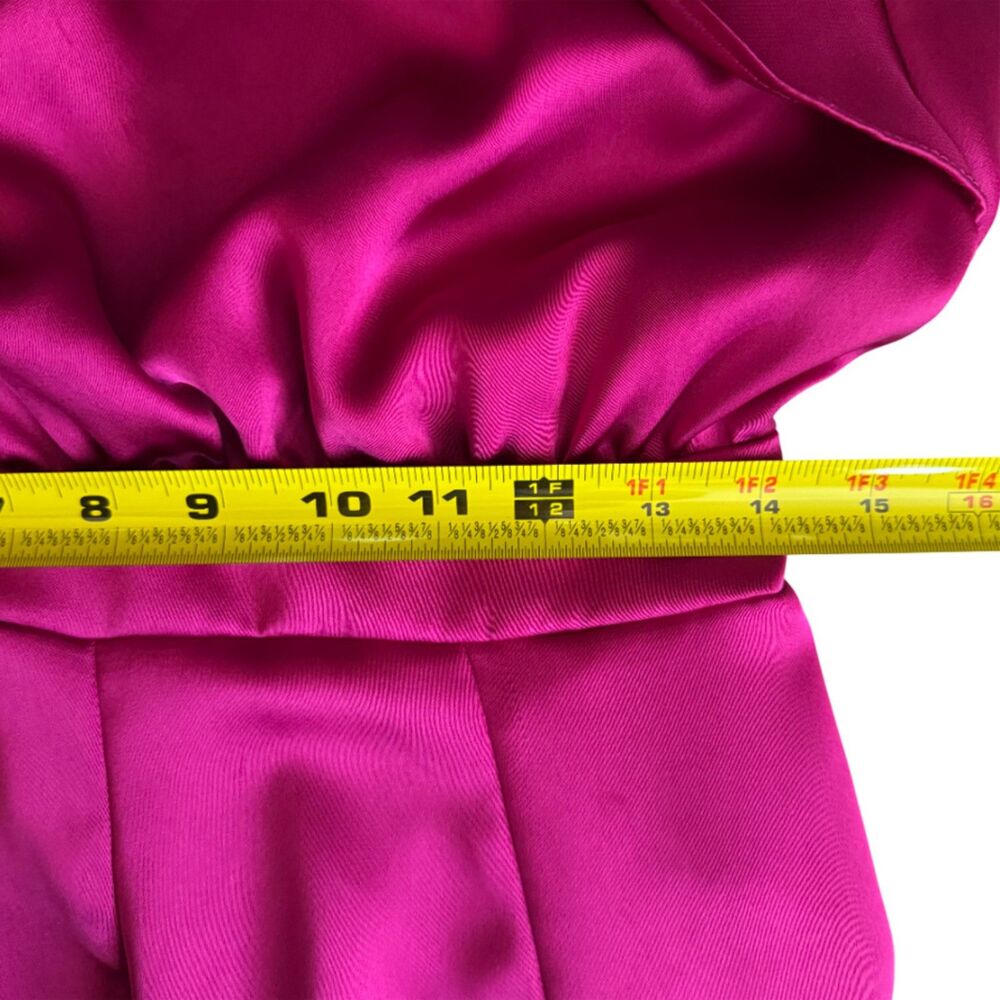 I.N.C. International Concepts Women's Pink Fuchsia Satin Cowl Neck Romper Size 8 - Picture 9 of 11